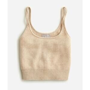 NWOT J. Crew Cashmere Shrunken Sweater Tank XXS Stone Tan BV672 J.Crew Top